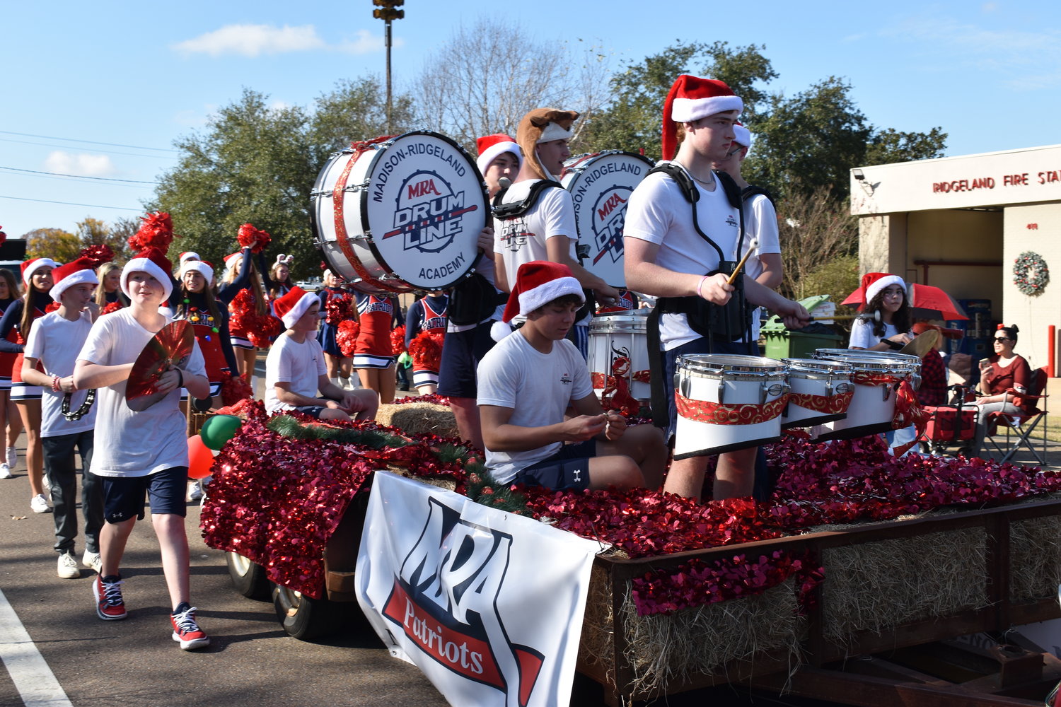 The Madison-Ridgeland Academy drumline performed in both the Madison the City and city of Ridgeland Christmas parades on Saturday.